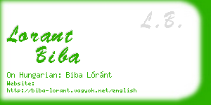 lorant biba business card
